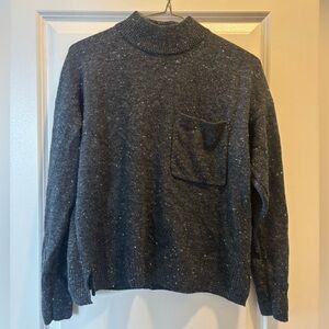 Madewell Gray Donegal Redmond Mockneck Pocket Relaxed Fit Sweater Wool Sz S